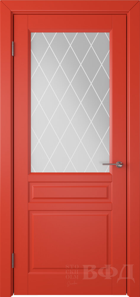 Межкомнатная дверь Владимирская Стокгольм до (Эмаль красная)