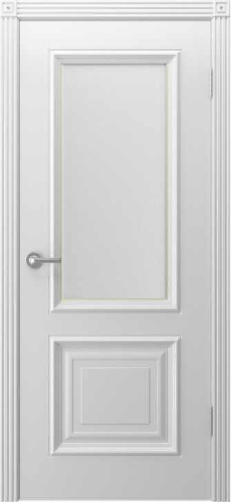 Межкомнатная дверь Акцент Цвет:белый Тип:стекло 1