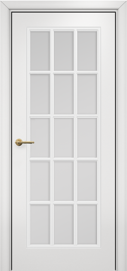 Дверь Оникс Турин с решеткой Тип:Со стеклом Цвет:эмаль белая мдф Решетка:Решетка №2