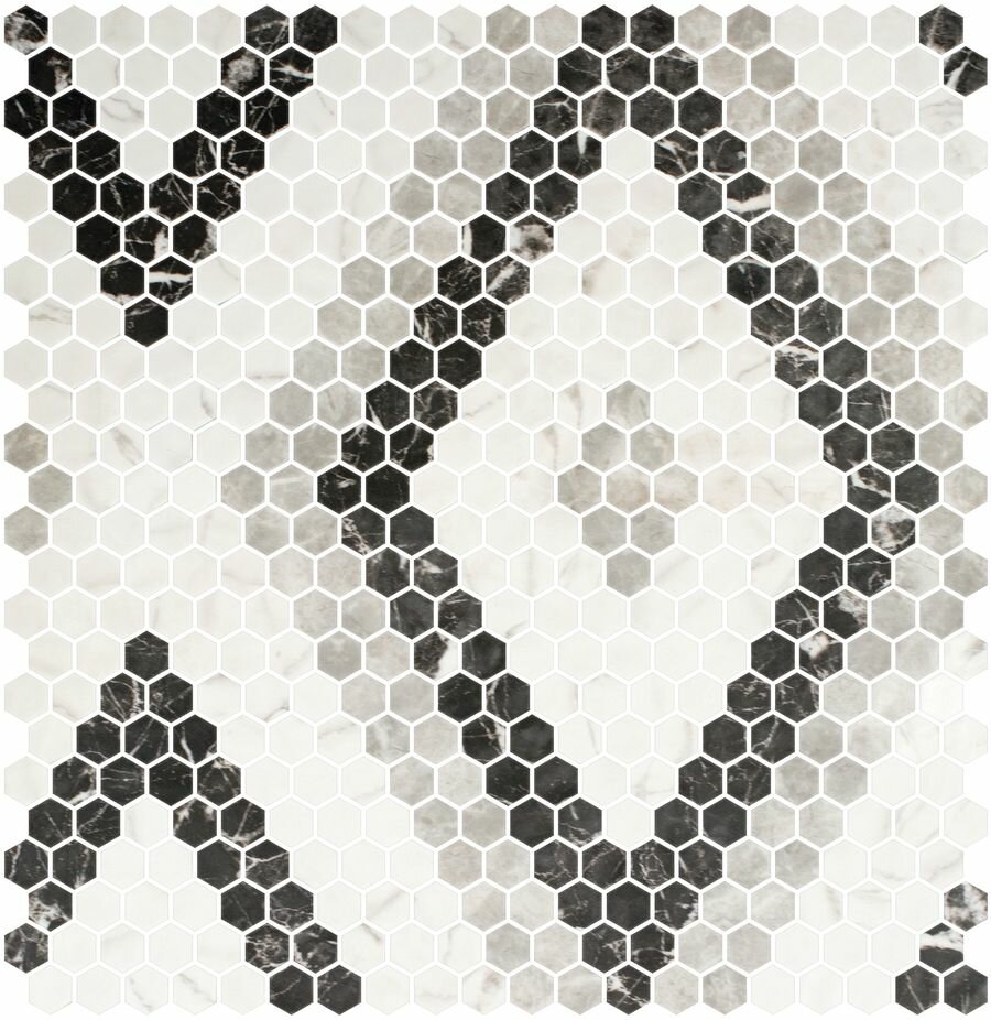 Мозаика облицовочная стеклянная Onix Mosaico Hex Geo Patterns 2003643_HexPattern11 ( м2)