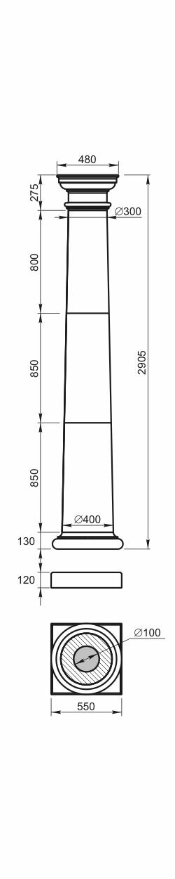 Колонна арт. КЛ-02.400 (сб) для фасадного декора