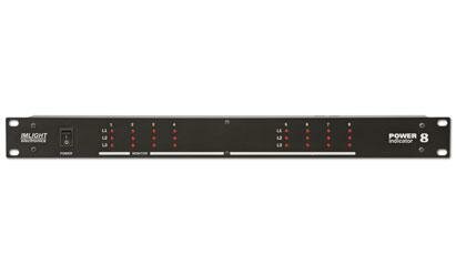 IMLIGHT Power indicator-8 блок индикации наличия фаз питающей сети, 8 каналов, 3 фазы в канале, совместная работа с блоком PMUX6-1, выходной сигнал DMX-512, высота 1U, монтаж в рэк