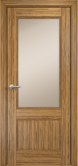 Дверь Оникс модель Италия 2 Цвет:Зебрано Остекление:Сатинат бронза