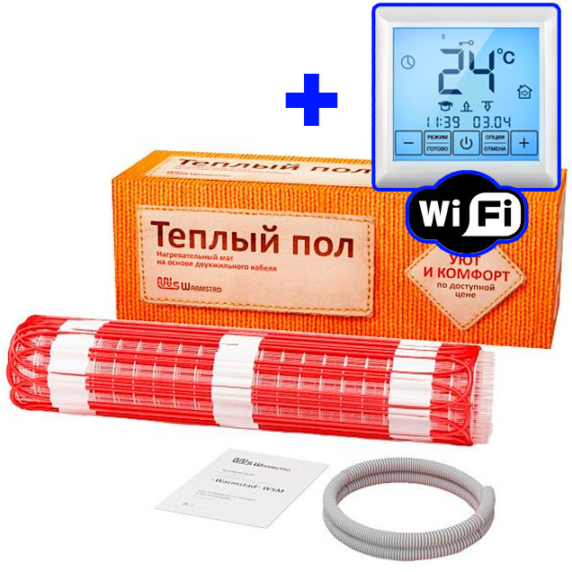 Нагревательный мат Warmstad WSM-790-5,25 кв. м с терморегулятором MCS 350