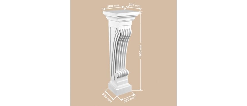Пьедестал камина из полиуретана 68687 Decomaster - Декоративная лепнина