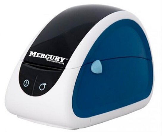 Термопринтер этикеток Mercury MPRINT LP80 EVA, RS232, USB, бело-голубой
