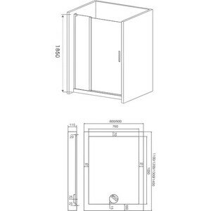 Душевая дверь Good Door Pandora 140 прозрачная, хром (Pandora WTW140)