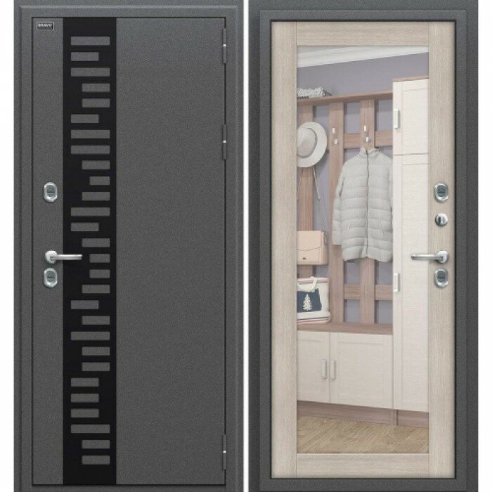 Входная металлическая дверь Браво Термо 220 в цвете Антик Серебро / Cappuccino Veralinga |Полотно 110 мм, Металл 1.5 мм, Вес 106 кг (Товар № ZA55634), Размер 205*96 Лев.