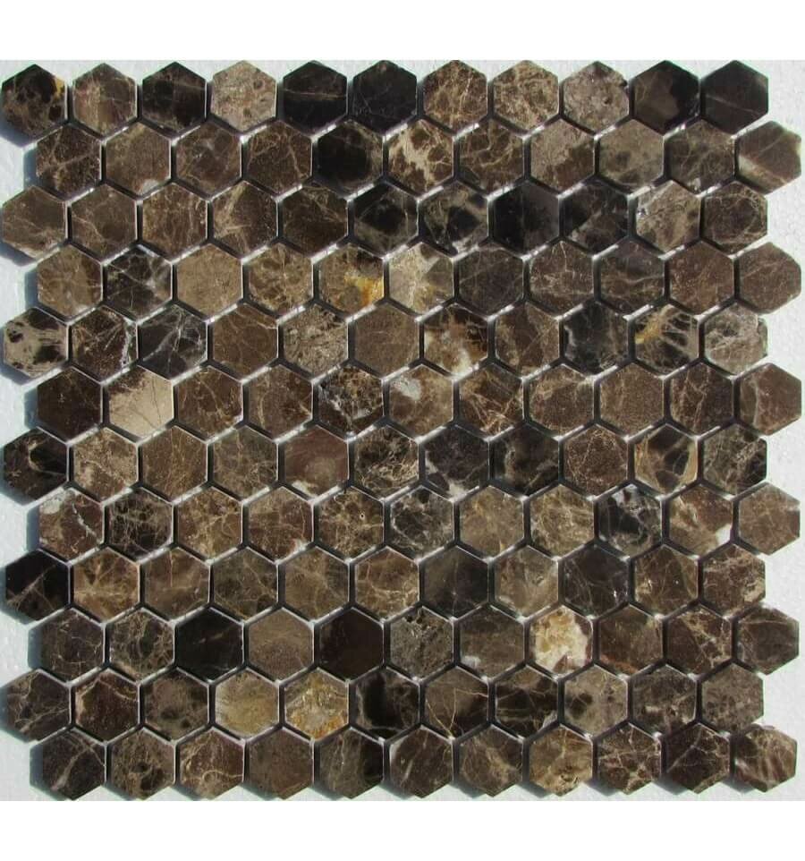 Мраморная мозаика Fk Marble Hexagon Emperador Dark 28х29,5 (м2)