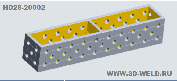 Блок соединительный 1000 мм для сварочного стола 3D-WELD D28 2-280370
