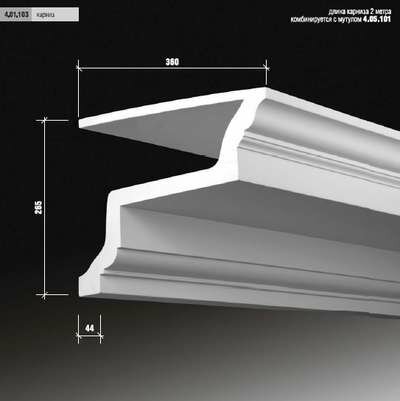 Российская Лепнина Европласт артикул Карниз сборный 4.01.103