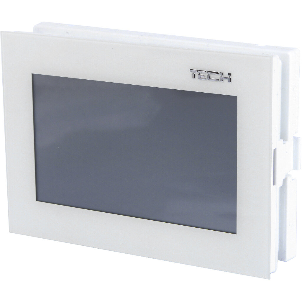 TECH Комнатный регулятор со связью RS (стекло 2ММ, скрытый монтаж) белый ST-281 C