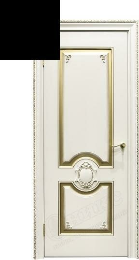 Дверь межкомнатная Оникс Рада с фрезеровкой и декором под остекление Цвет quot;Черная эмальquot;