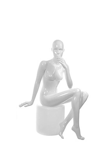 Манекен женский сидячий белый глянцевый TANGO 04F-01G