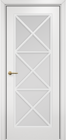 Дверь Оникс Турин с решеткой Тип:Со стеклом Цвет:эмаль белая мдф Решетка:Решетка №5