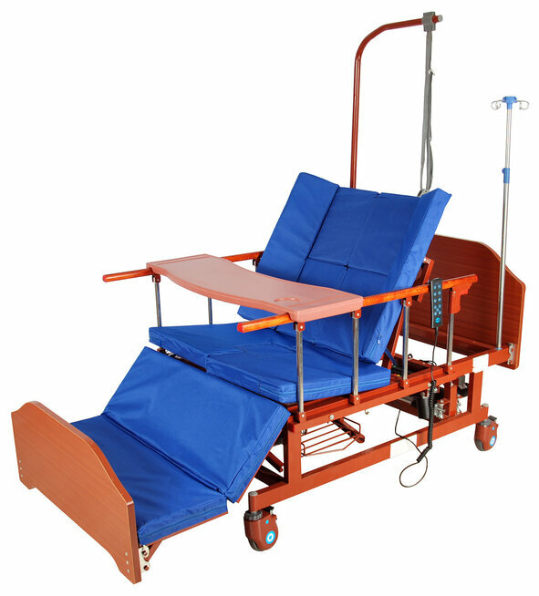 Кровать электрическая med-mos db-11а (ме-5228н-00) с боковым переворачиванием, туалетным устройством и функцией «кардиокресло»