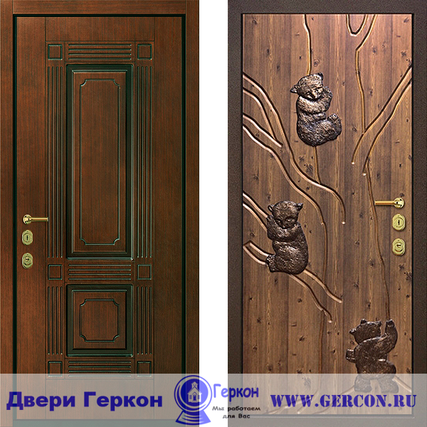 Дверь на заказ Геркон - ПШ-2/Д-16 Шпон с объемным декором (100мм, 3К) в частный дом