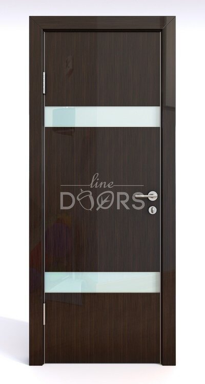 Дверная Линия Шумоизоляционная дверь 42 Дб модель 602 цвет глянец Венге стекло лакобель белый 800х2000
