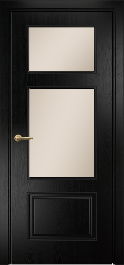 Дверь Оникс Прованс фрезерованный Цвет:Эмаль черная по ясеню Остекление:Сатинат бронза