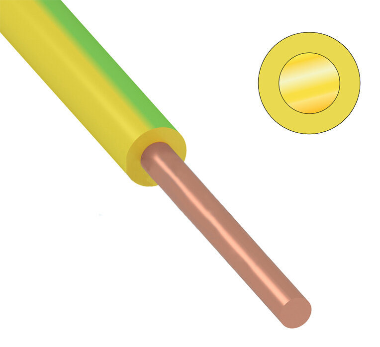 Провод ПуВ (ПВ-1) 16 мм², Rexant, желто-зеленый {01-8608-3} (200 м.)