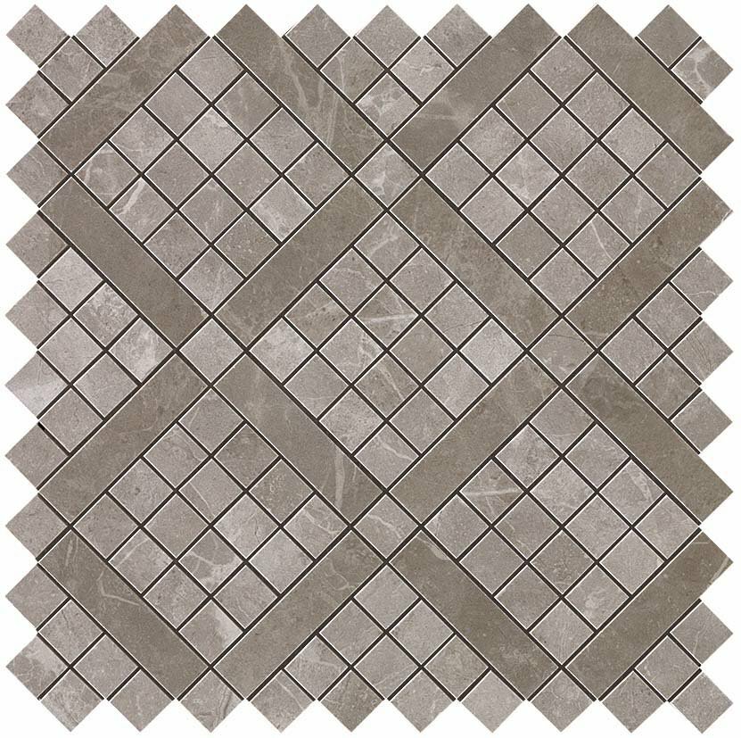 Atlas Concorde глазурованная керамическая плитка Marvel Grey Fleury Diagonal Mosaic (9MVD)