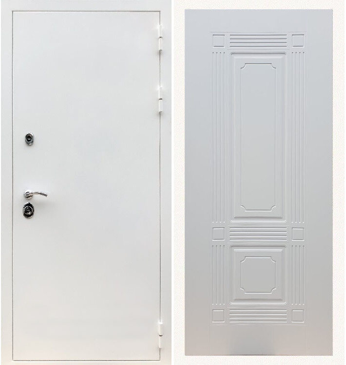 Входные двери Рекс (Rex). Металлическая дверь REX 5 белая шагрень ФЛ-2 ясень белый 6 мм