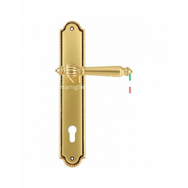 Дверная ручка Extreza quot;DANIELquot; (Даниел) 308 на планке PL03 CYL французское золото + коричневый F59