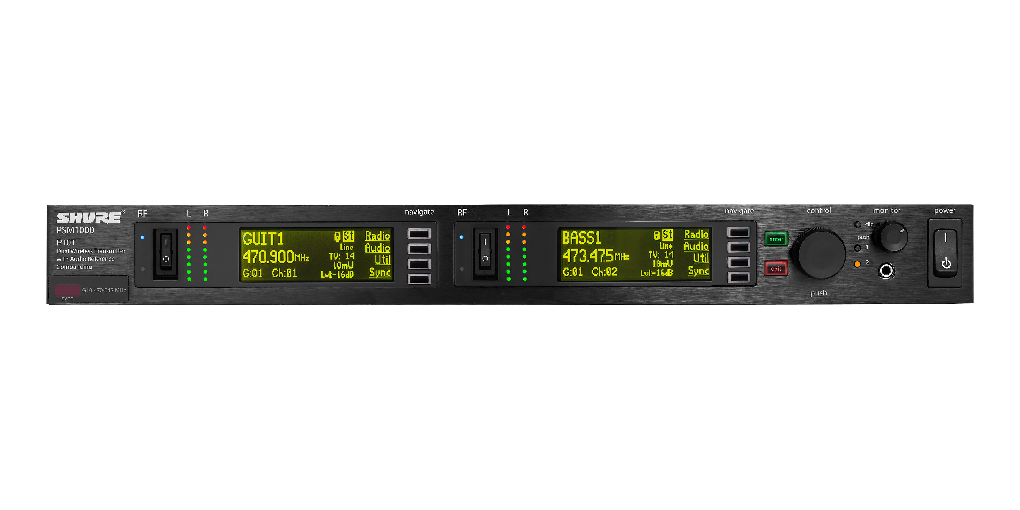 SHURE P10TE J8E 554-626 MHz двухканальный передатчик системы персонального мониторинга PSM1000
