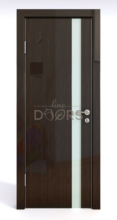 Дверная Линия Шумоизоляционная дверь 42 Дб модель 607 цвет глянец Венге стекло лакобель белый 800х2000