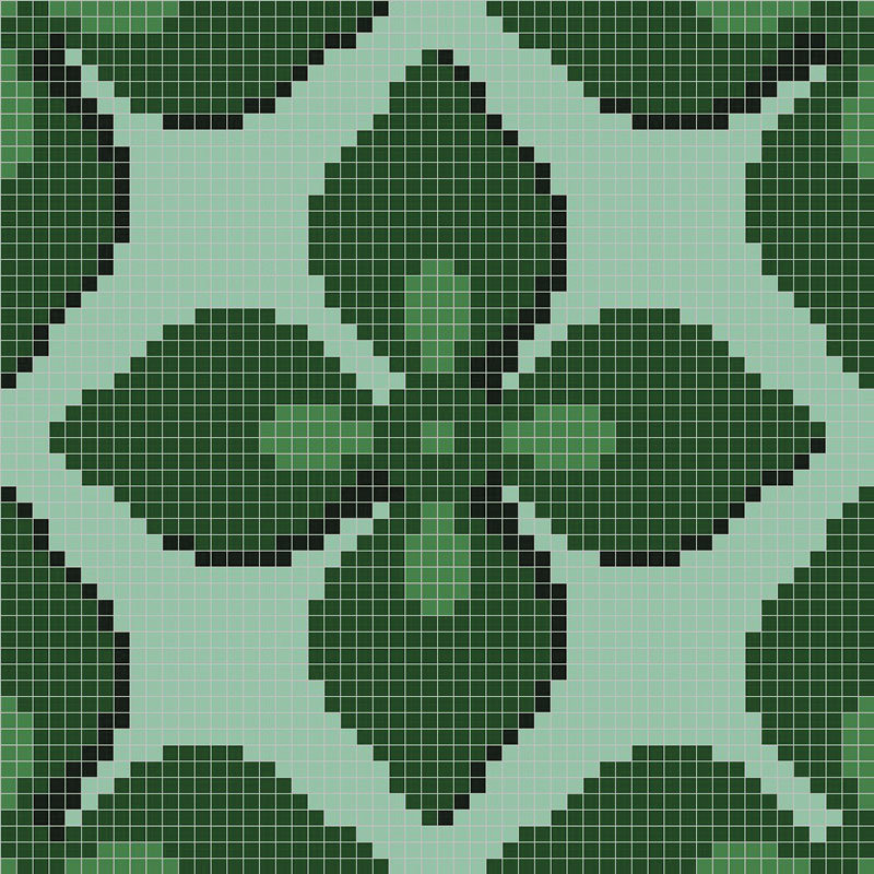 Мозаика Alma Панно 15 MZ-03 Green 885x885 мм (Мозаика)