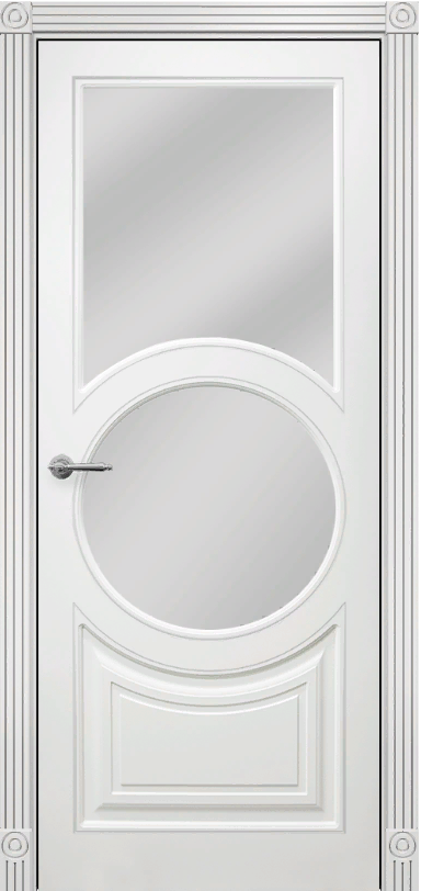 Оникс / Фортрез Межкомнатная дверь Софья со стеклом Цвет: белая эмаль базовая