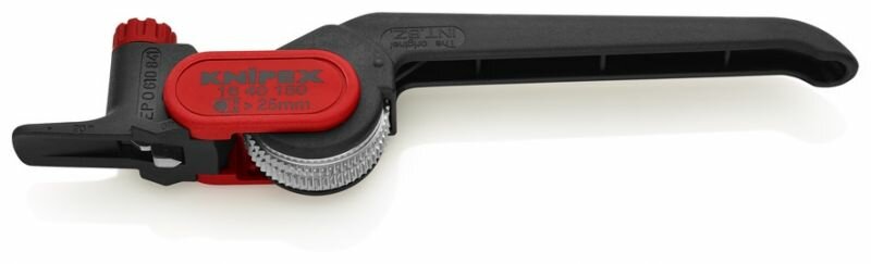Инструмент для удаления изоляции KNIPEX 16 40 150, 150 mm, для круглых кабелей до 25мм, глубина реза до 5мм, сменные ножи