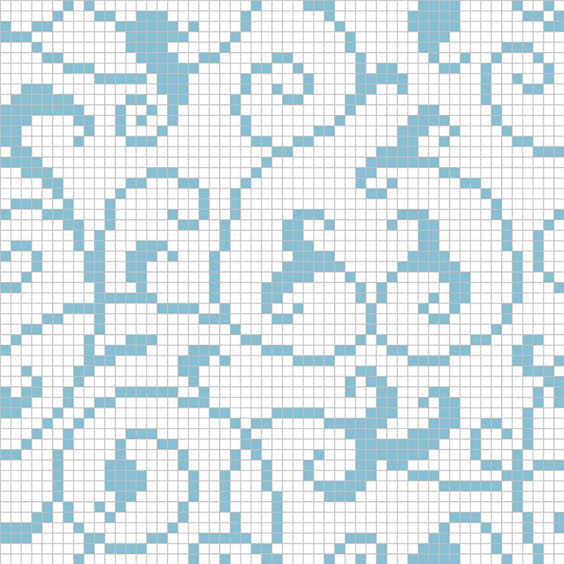 Мозаика Alma Панно 15 MZ-01 WhiteBlue 885x885 мм (Мозаика)