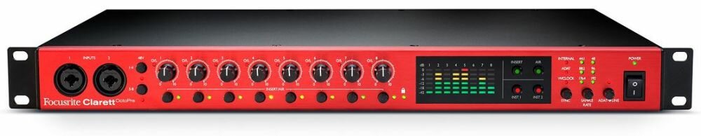 FOCUSRITE Clarett OctoPre 8-канальный микрофонный предусилитель, технология Air, 192кГц, ADAT