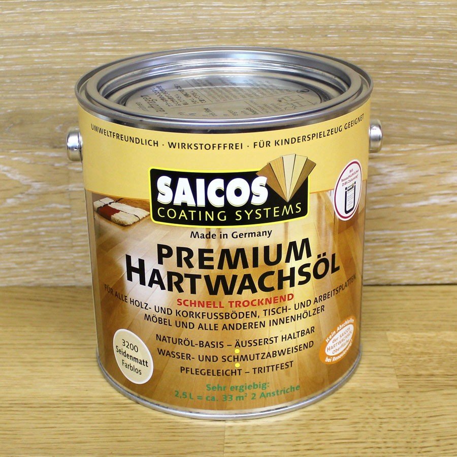 Масло с твердым воском Saicos Hartwachsol Premium для паркета