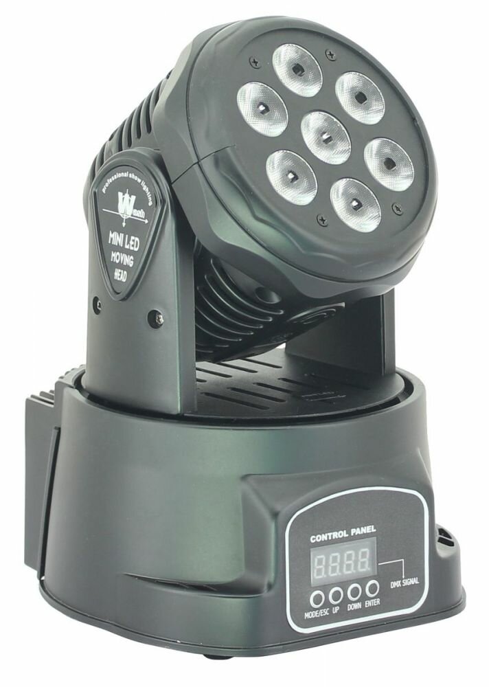 Nightsun SPB305B вращающаяся голова, WASH, 7 LED x 12W,DMX, авто, звук.актив. Master/slave
