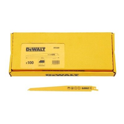 Полотно DEWALT DT2320, по дереву для сабельных пил биметаллическое, BiM, 228 x 4.2 мм, S1111DF, 100 шт.