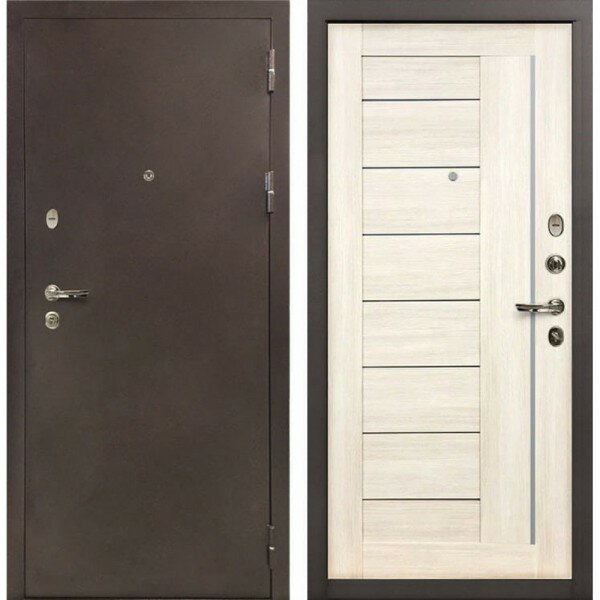 Входная металлическая дверь лекс титан медный антик беленый ДУБ №38