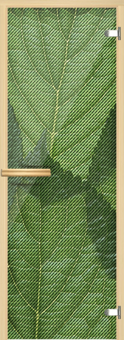 Дверь для сауны АКМА Арт-серия GlassJet зелень 7х19 (8 мм, коробка липа)