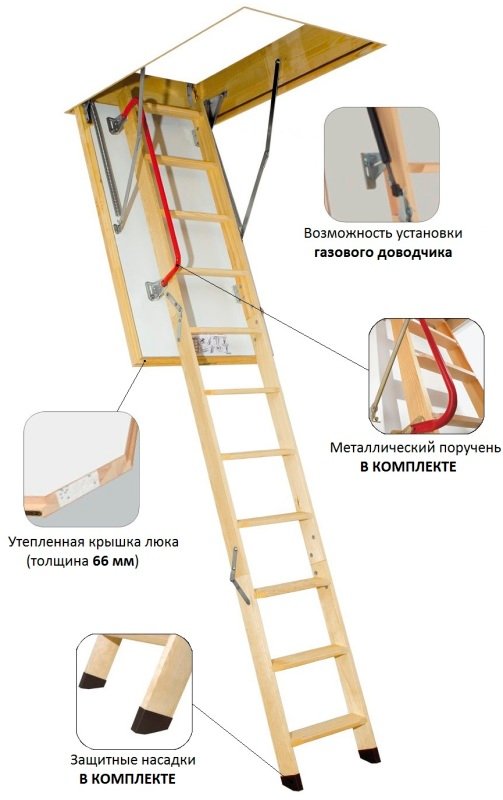 Чердачная лестница Fakro LTK Thermo 700*1400*2800 (70*140 см)