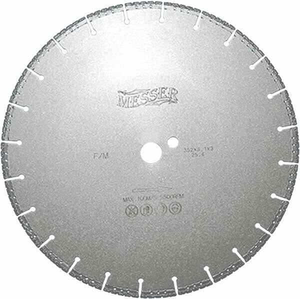 Диск вакуумный по металлу Messer F/M, сухой, 352D-3.1T-3W-25.4 Д.О.