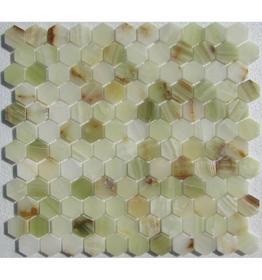 Мраморная мозаика Fk Marble Hexagon Onyx Jade Verde 28х29,5 (м2)