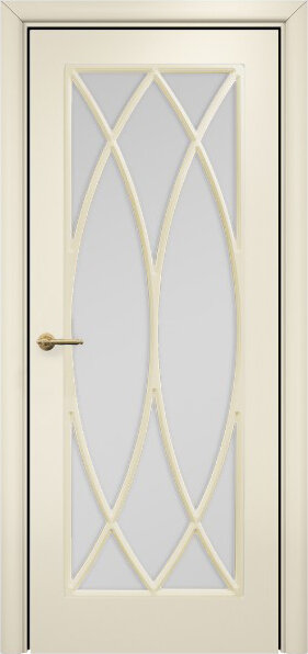 Оникс / Фортрез Межкомнатная дверь Турин фрезерованная Цвет: белая эмаль патина золото