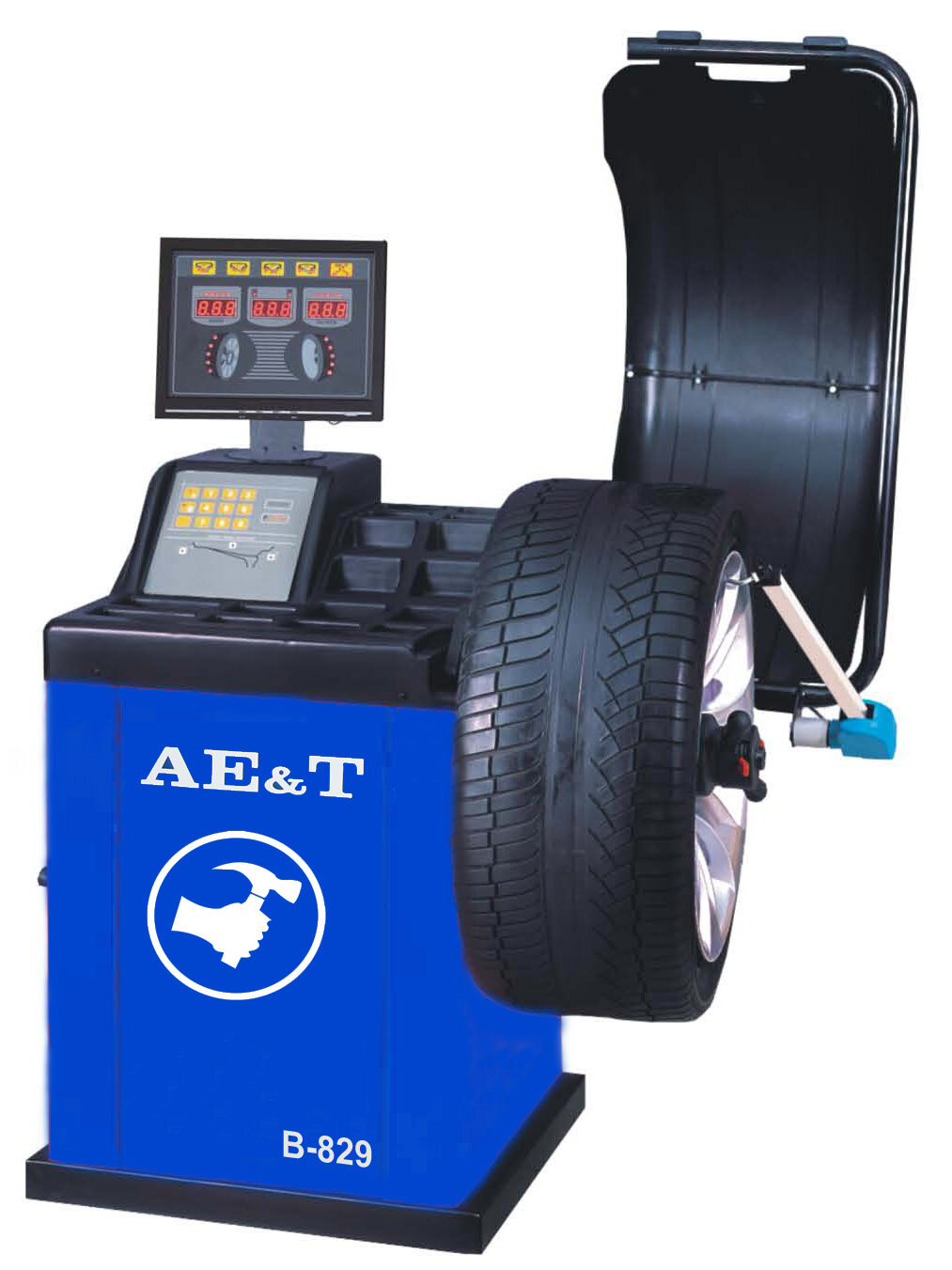 AET Балансировочный станок B-829 AET для колес легковых автомобилей 220В 254-610 мм (10-24”) 65 960 мм (38”) 36 40-510 мм (1,5-20”) 200 960х760х1160мм 200 Вт легковой