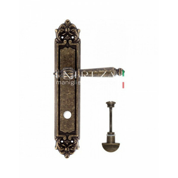 Дверная ручка Extreza quot;DANIELquot; (Даниел) 308 на планке PL02 WC античная бронза F23
