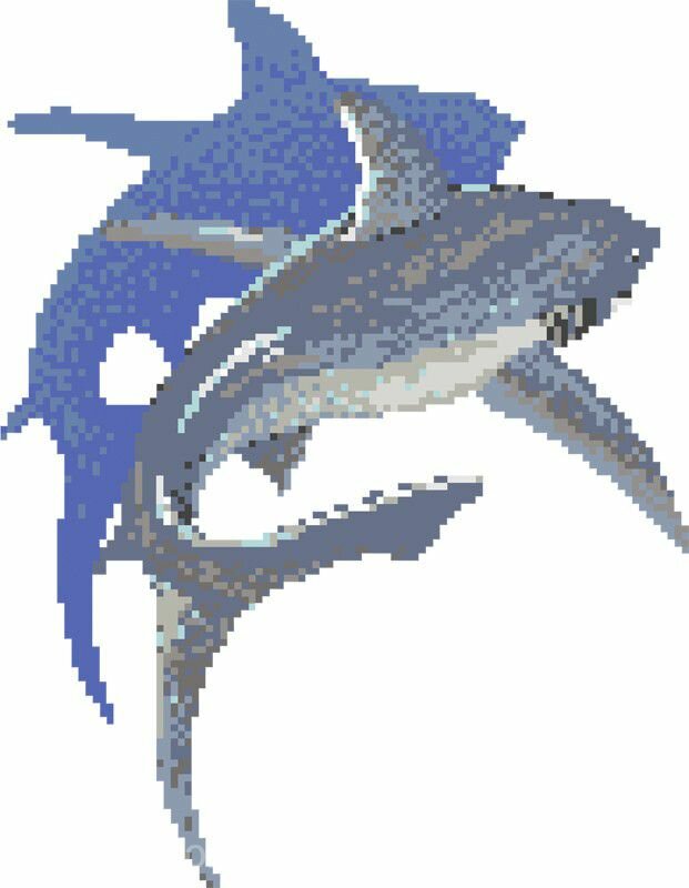 Панно Alzare из мозаики Акула С Тенью (2x2) 283.4x303