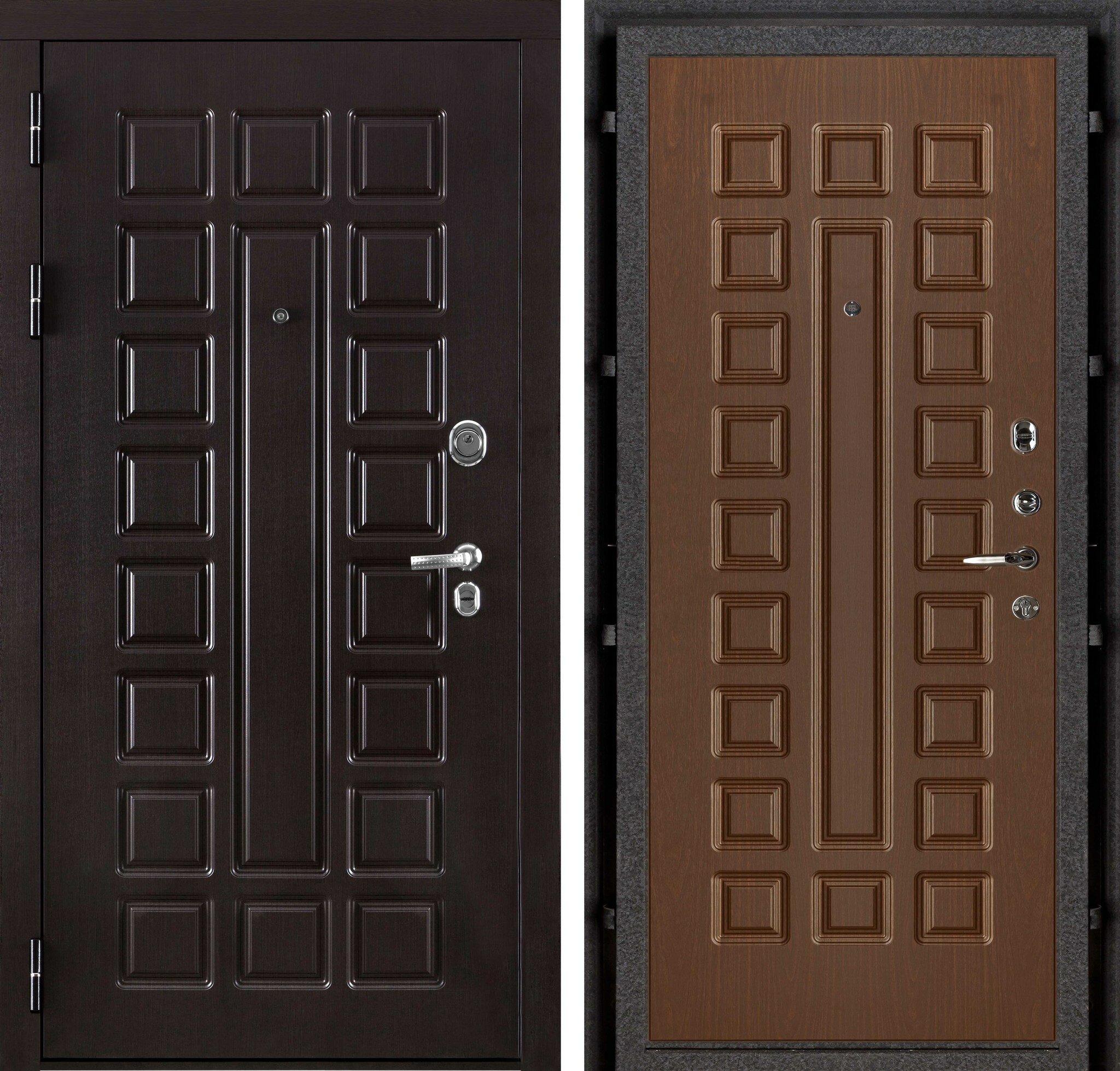 Входная металлическая дверь Сенатор стандарт Стандарт Тёмный орех
