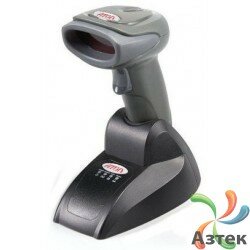 Сканер штрих-кода Атол SB2105 Plus 1D Лазерный, темный ручной, Bluetooth, USB кабель, базовая станция