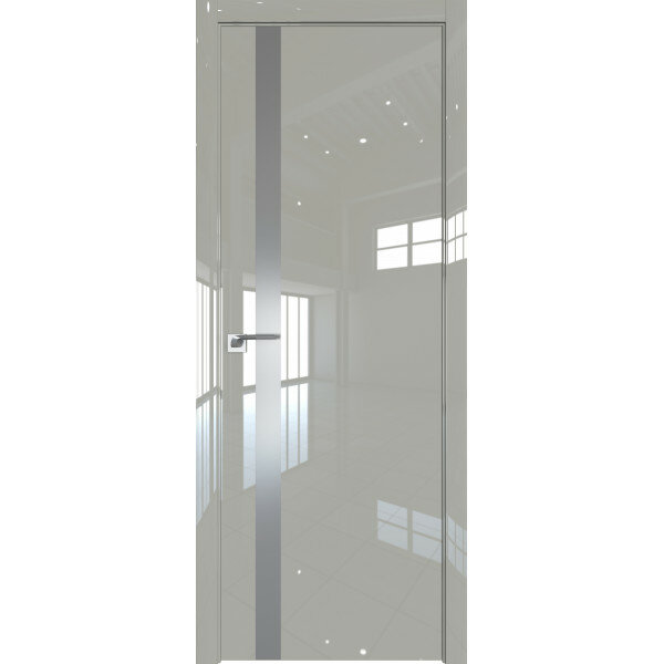 Дверь Profil Doors 6LK Галька люкс со стеклом Серебряный лак и с кромкой ABS в цвет полотна