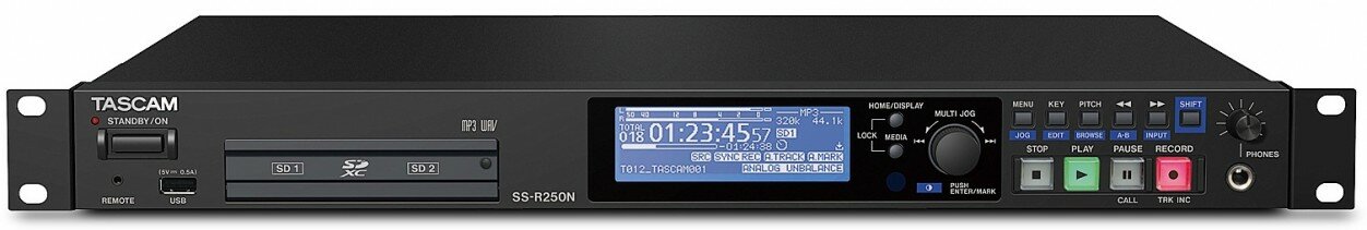 Tascam SS-R250N рекордер Wav/MP3 плеер на SD/CF card/ USB, XLR/RCA